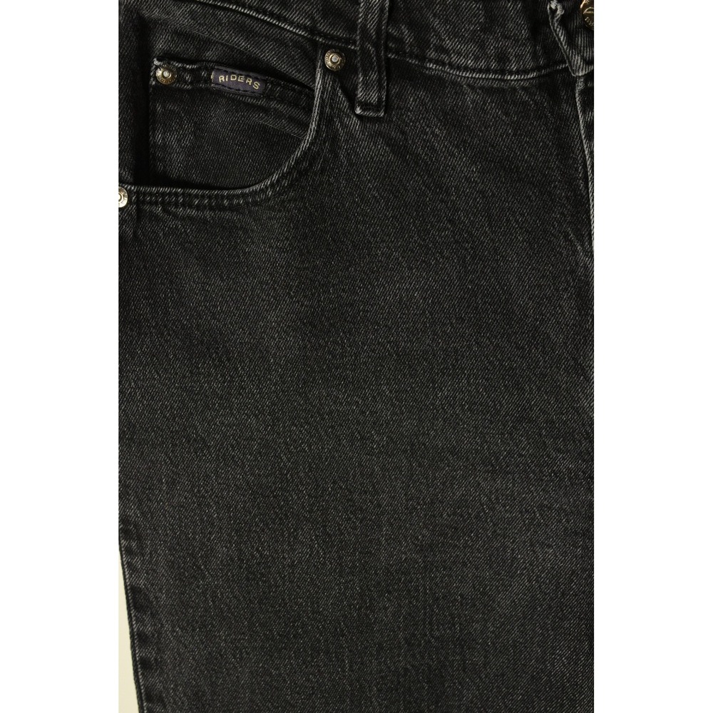 90s Vintage High Waist Straight Leg Jeans Womens 12 Black Stretch Denim Riders - Picture 5 of 9